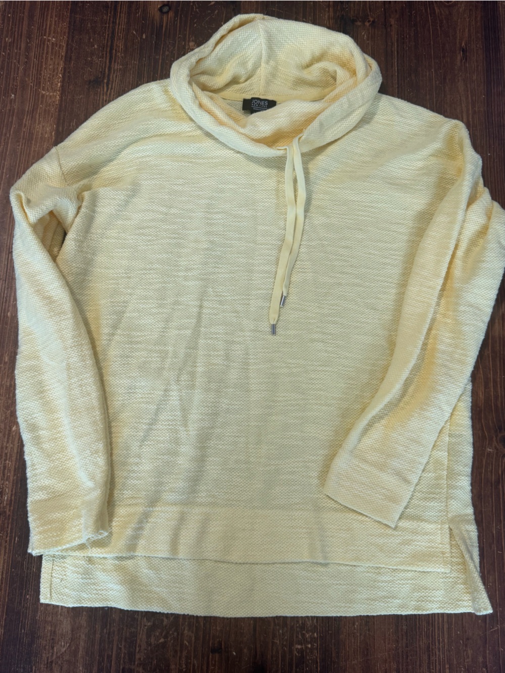 Jones New York Lightweight Cowl Neck Hoodie - Pale Yellow